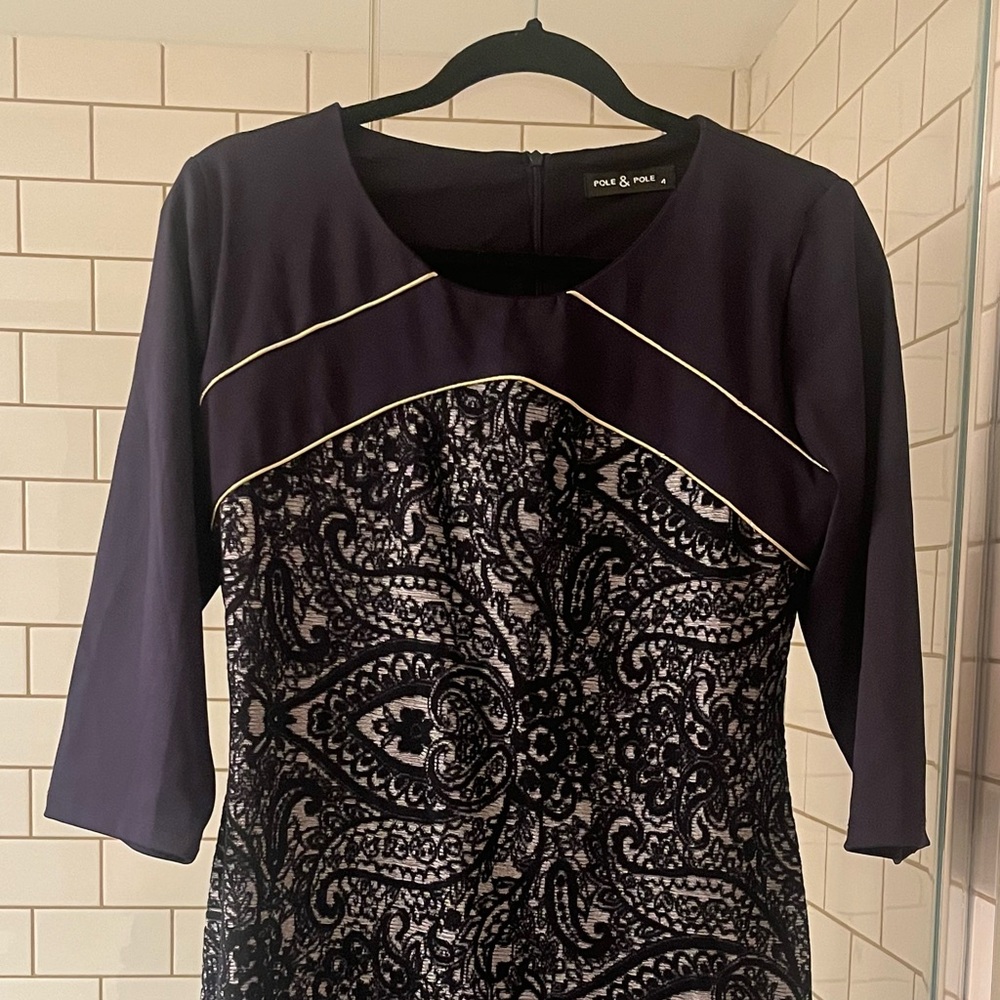 Blue lace pattern dress